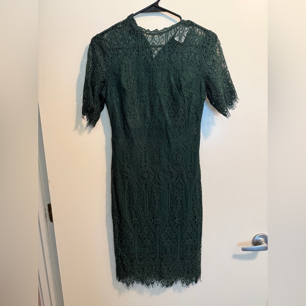 Green Flutter Sleeve Sheath Dress for Cocktail
